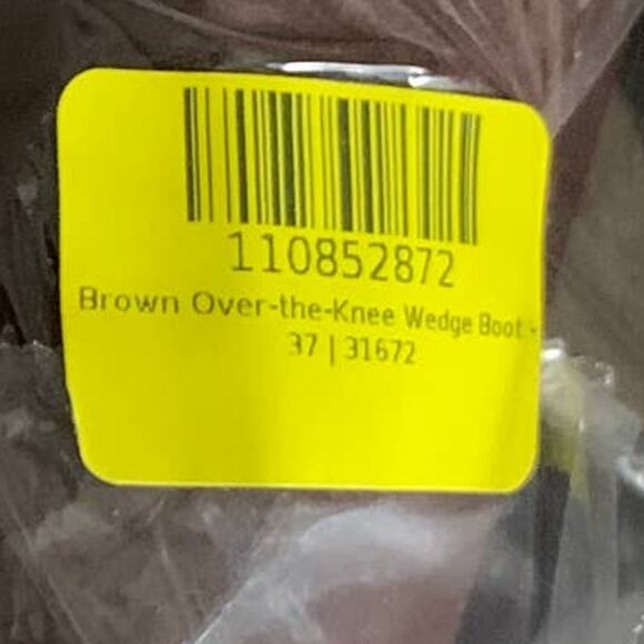 Women's Brown Boots Size 6.5 Over The Knee Wedge Boot - Picture 9 of 10